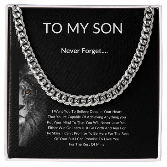 To My Son Never Forget | Cuban Link Necklace