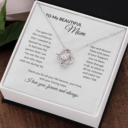 To My Beautiful Mom| Love Knot Necklace